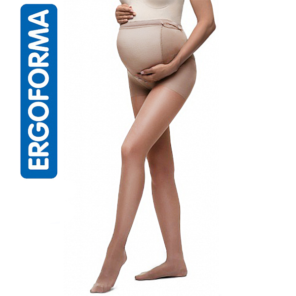 3_Колготки компрессионные Ergoforma для беременных 1 класса компрессии, телесные