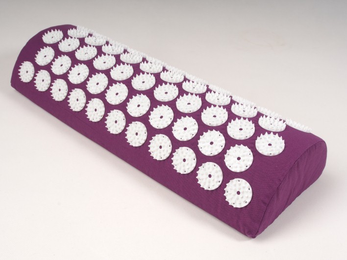 Коврик + валик акупунктурный (аппликатор Кузнецова) набор фиолетовый с белыми иголками